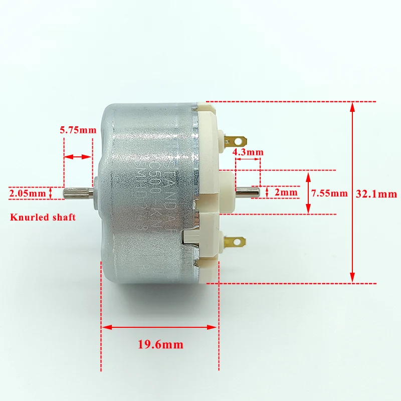 Micro RC-500 Motor Dual Shaft DC 5V 6V 9V 12V 5150RPM Mini Small 32mm Round Spindle Motor For Sweeping Robot DIY