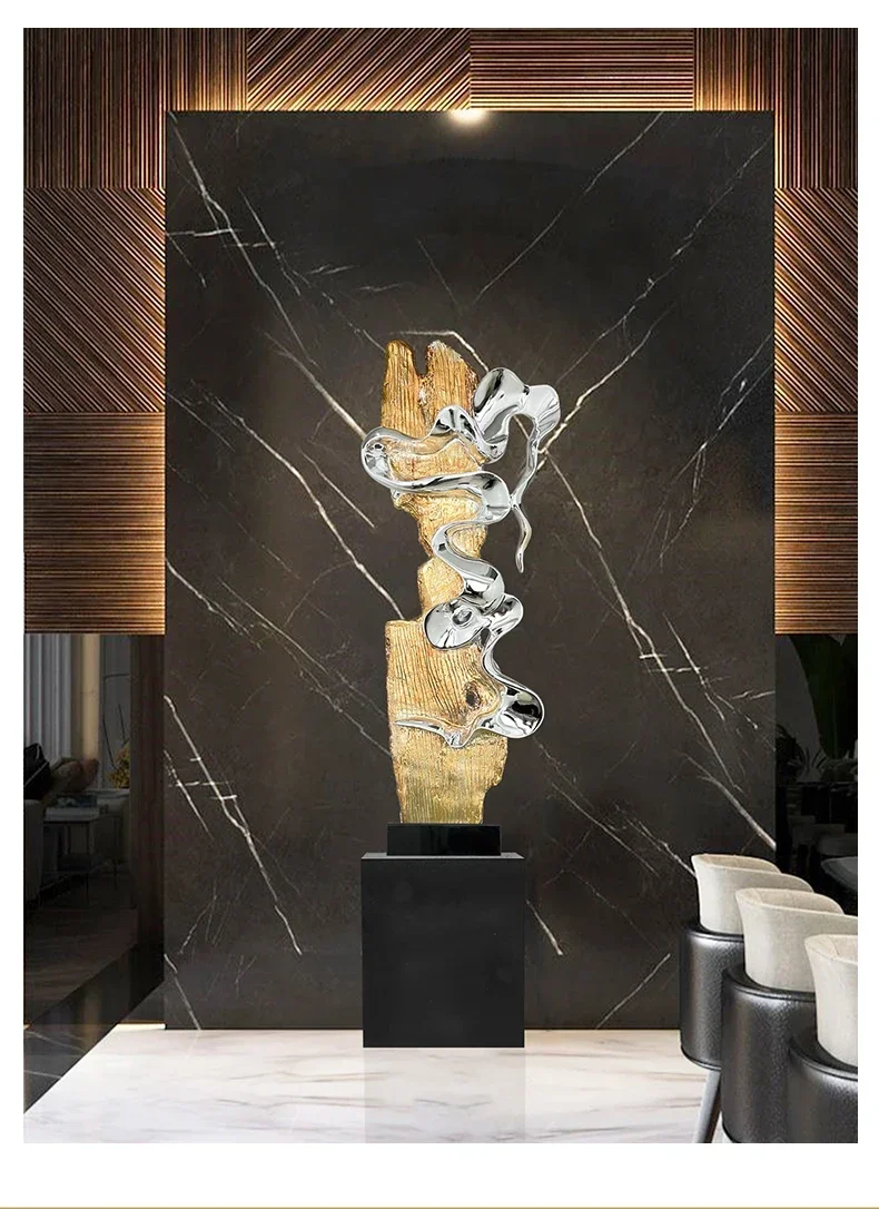 Светлое Роскошное Абстрактное Гальваническое Украшение Лобби отеля Искусство Гостиная Образец Комната Напольная Скульптура Вход Орман