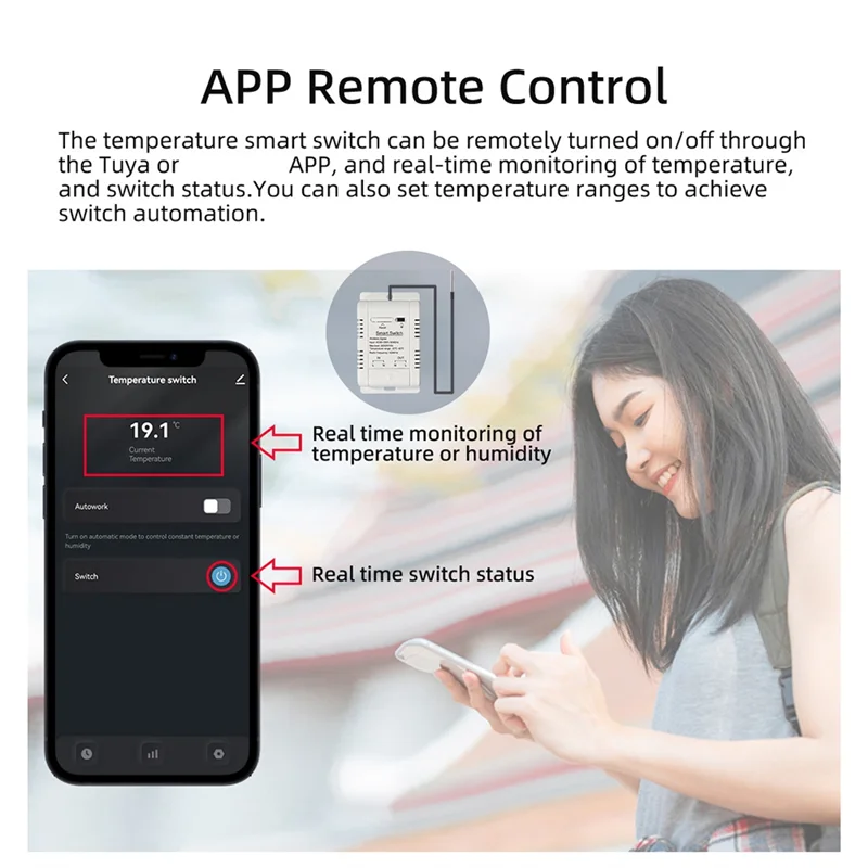A52T Temperature And Humidity Switch Intelligent Thermostat Smart Wifi Smart 20AB Breaker For Ewelink Alexa Google