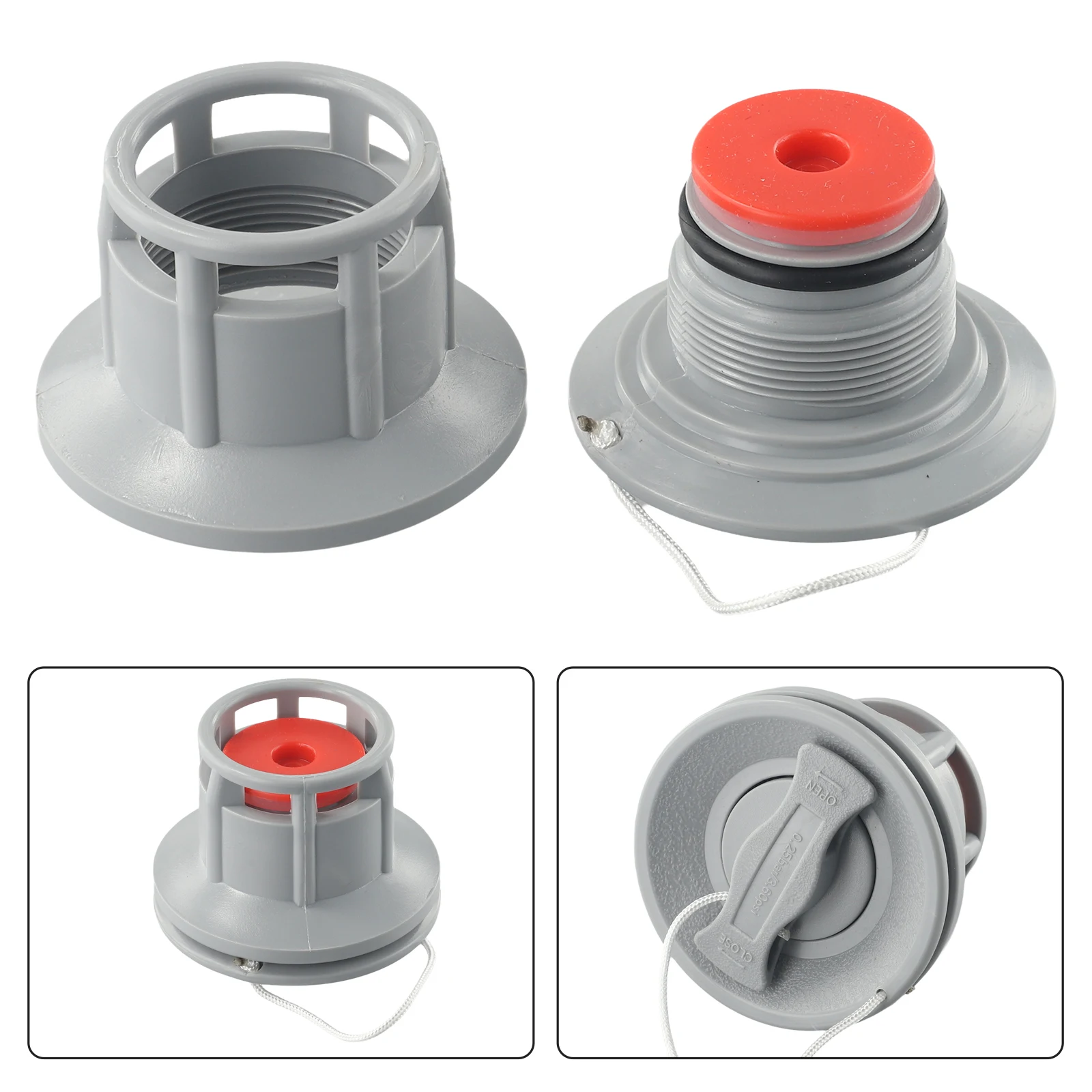 

Practical Air Valve 1pcs Easy To Use PVC Practical To Use Suitable For Kayaks Easy To Install Eight Holes Gray