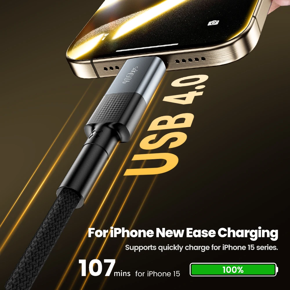 Toocki PD 240W USB C To USB C Cable 8K HD 40Gbps Data Cable Fast Charging For Macbook iPhone 17 16 Samsung S26 Huawei Xiaomi TV