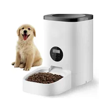 Smart Durable Finger Pressure Automatic Pet Feeder Dog Cat Food Dispenser Station Bowl Timer Dish Feed White Box Plastic 4L/6L