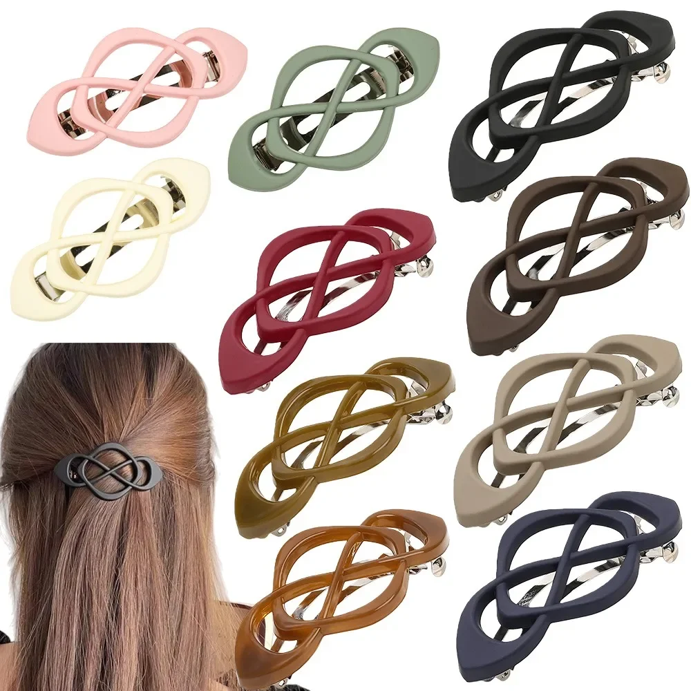 1/4 stücke Vintage Französisch Haarspange Clips für Frauen Mädchen Geometrie Kreuz Knoten Frühling Klemme Halb Hochsteckfrisur Haar Styling zubehör