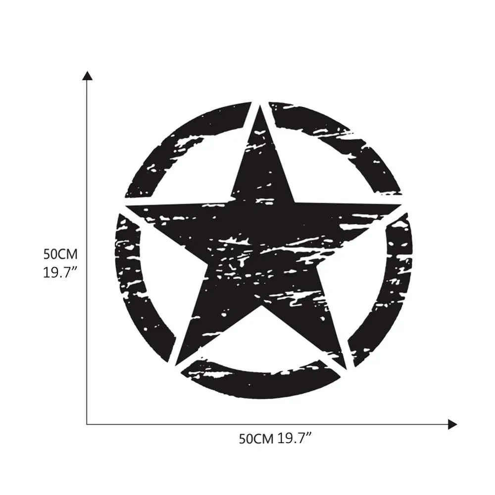 Car Army Five-pointed Star Stickers Vinyl Decal JEEP Wrangler and All Other 4x4 Hood Body Car Stickers Car Stickers and Decals