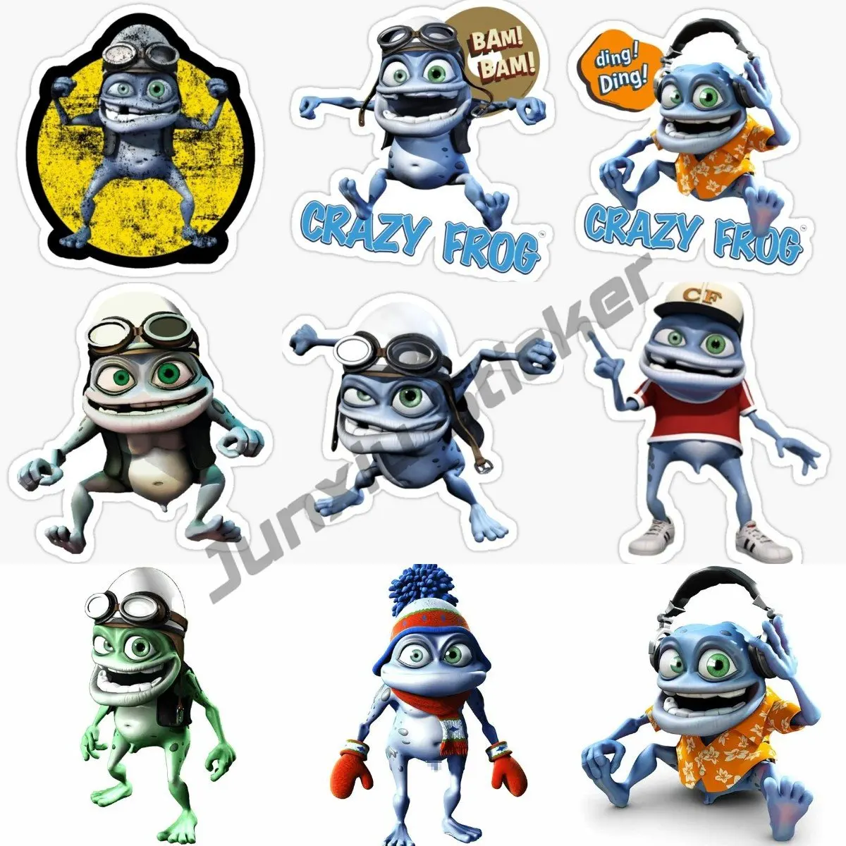 

Funny Crazy Frog Car Stickers Motorcycle DecalsCartoon Decorative Accessories to Cover Scratches Waterproof Car Styling