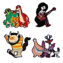 Dinosaur Monster Cartoon Brooch on Clothes Enamel Pin Children Lapel Pins for Backpack Cool Badges Jewelry Accessories