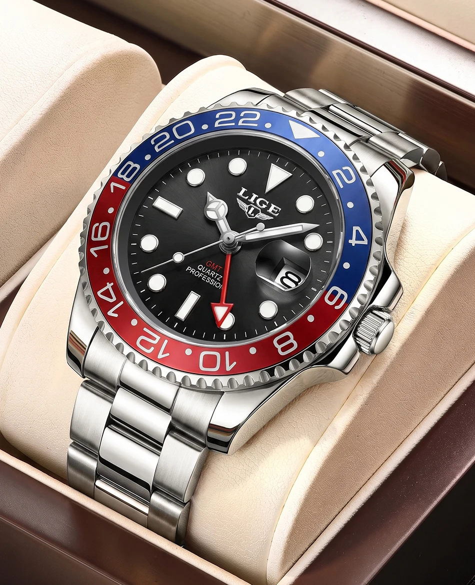 LIGE Hochwertige Luxus-Herrenuhr, Wasserdichte Quarzuhr mit Edelstahlarmband, Leuchtende Sportuhr, Geschenkuhr für Männer – Detail 15