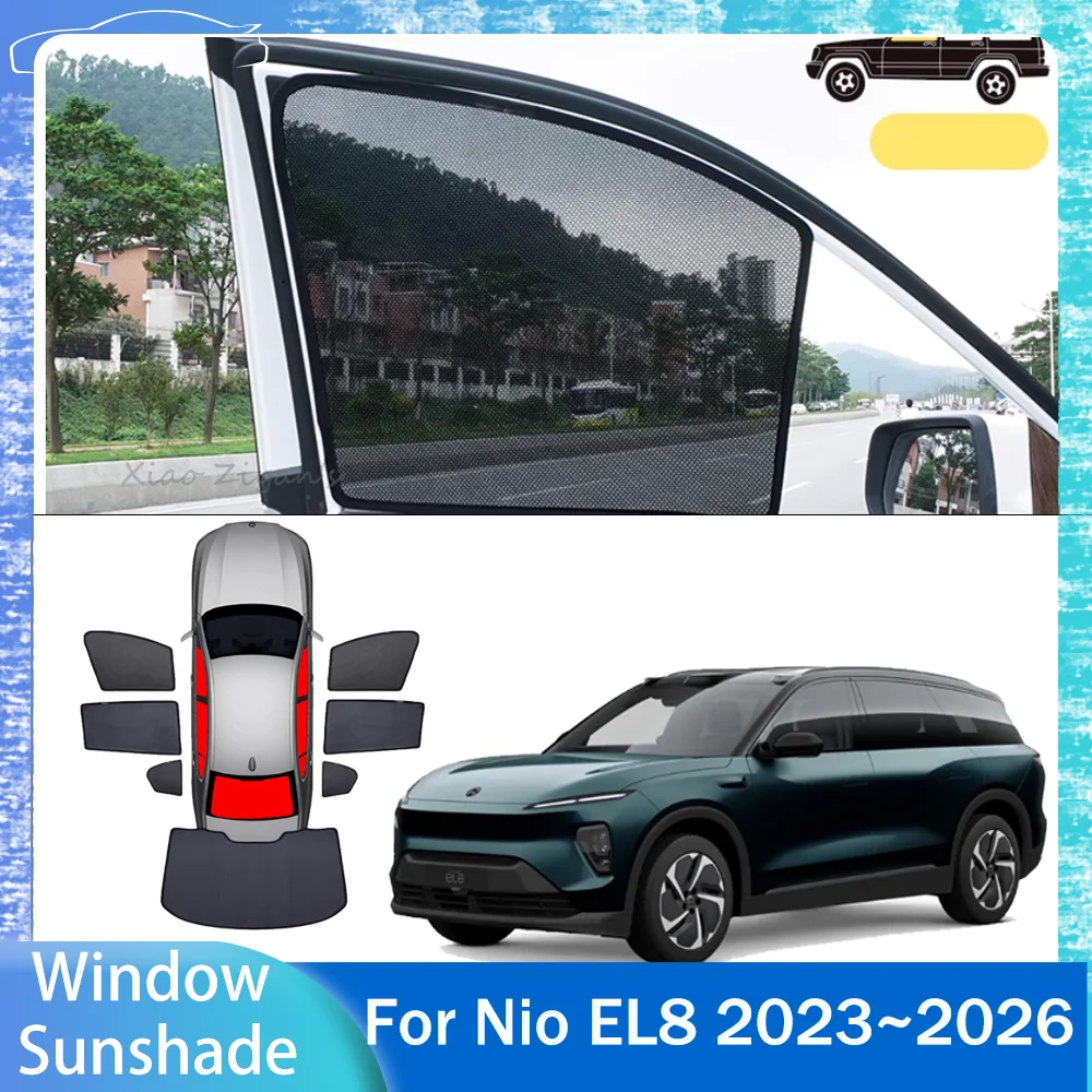 

For Nio EL8 MK2 2023~2026 2024 2025 Car Magnetic Mesh Privacy Sunshade Side Window Sun Shade Protection Interior Accessories