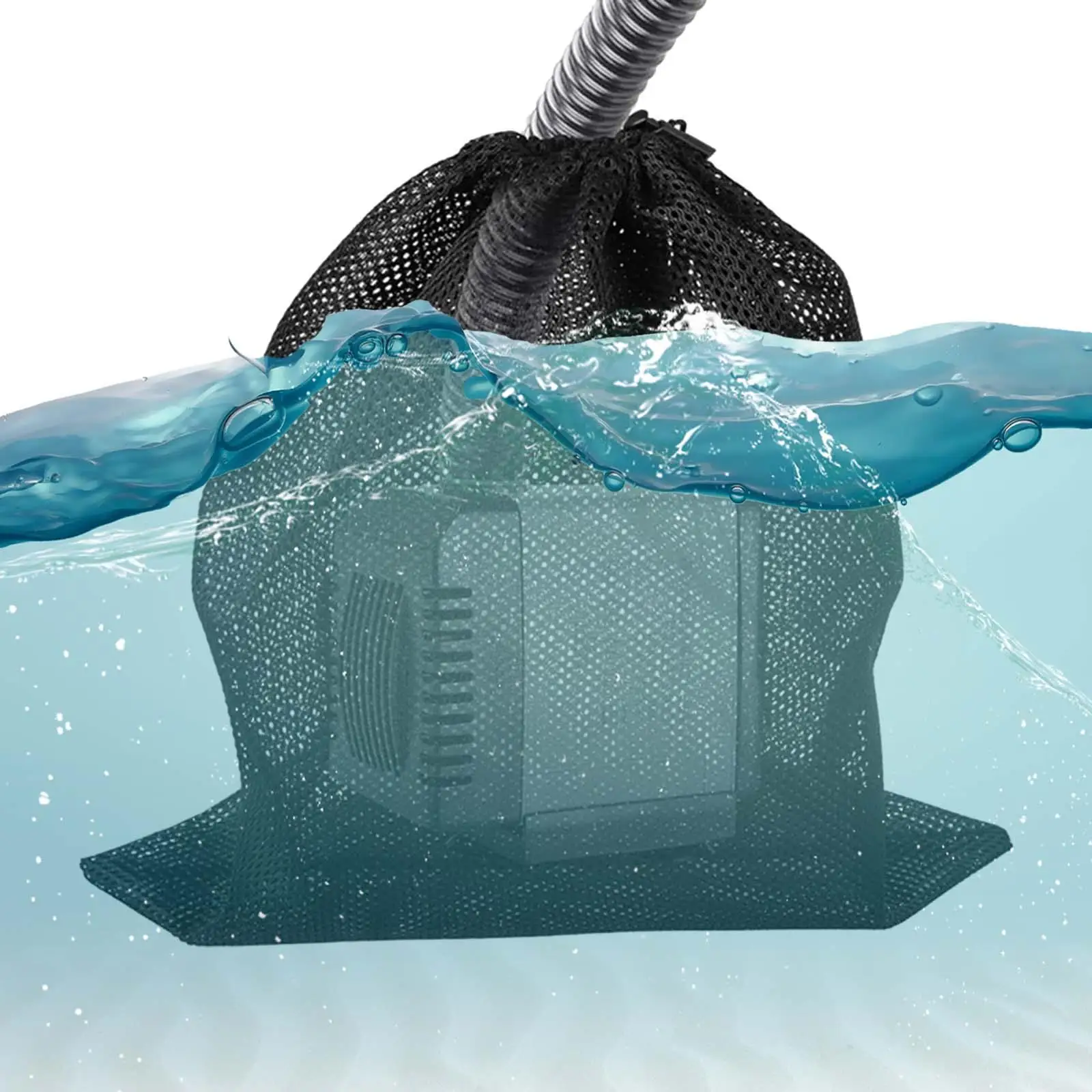 Bomba de água Filtro Net Bag, resistente ao rasgo, espessamento Pond Pump Net, Drawstring Mesh Pouch para tanque de peixes, Quintal Piscina Lagoa