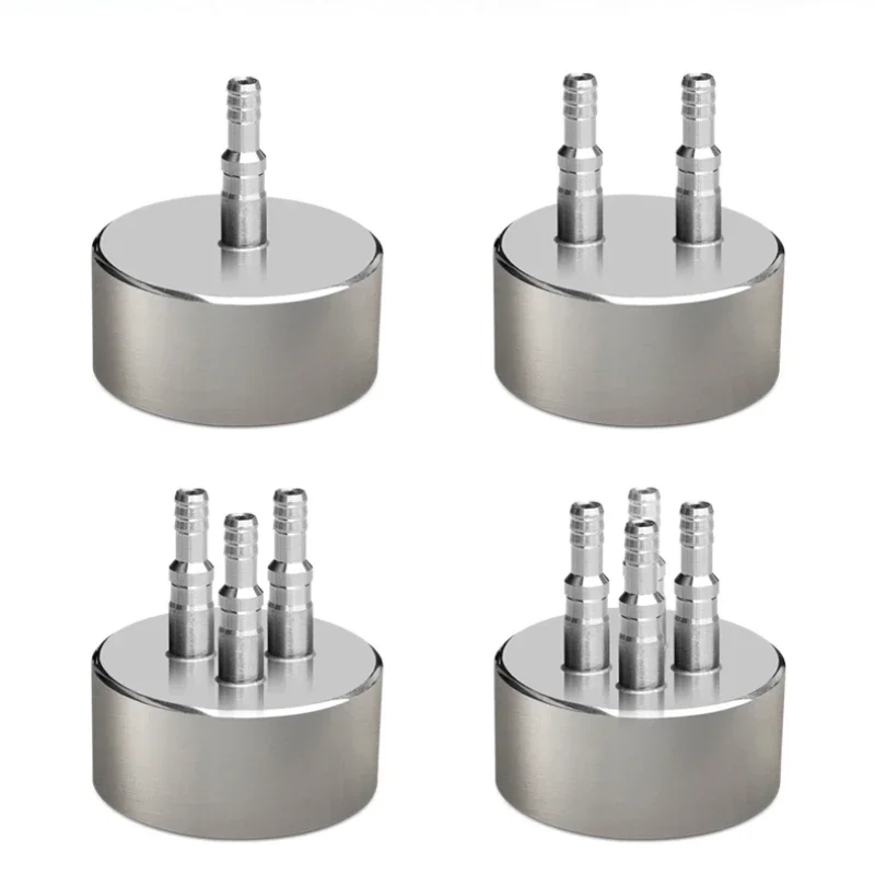 2/3/4 Holes One Piece Stainless Steel Refill Bottle Cap Biological Fermentation Mobile Phase Cap Waste Bottle Reagent Bottle Cap