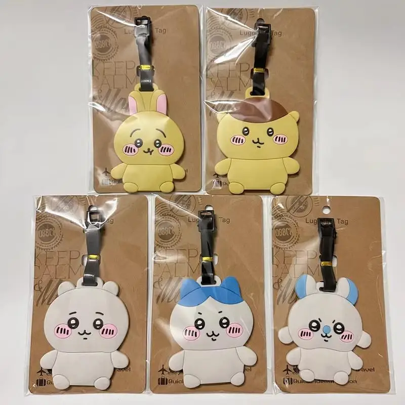 Chiikawa Luggage Tag Pendant Creative Hachiwares Usagis Self-Deprecating Bear Anime Kawaii Luggage Identification Pendant