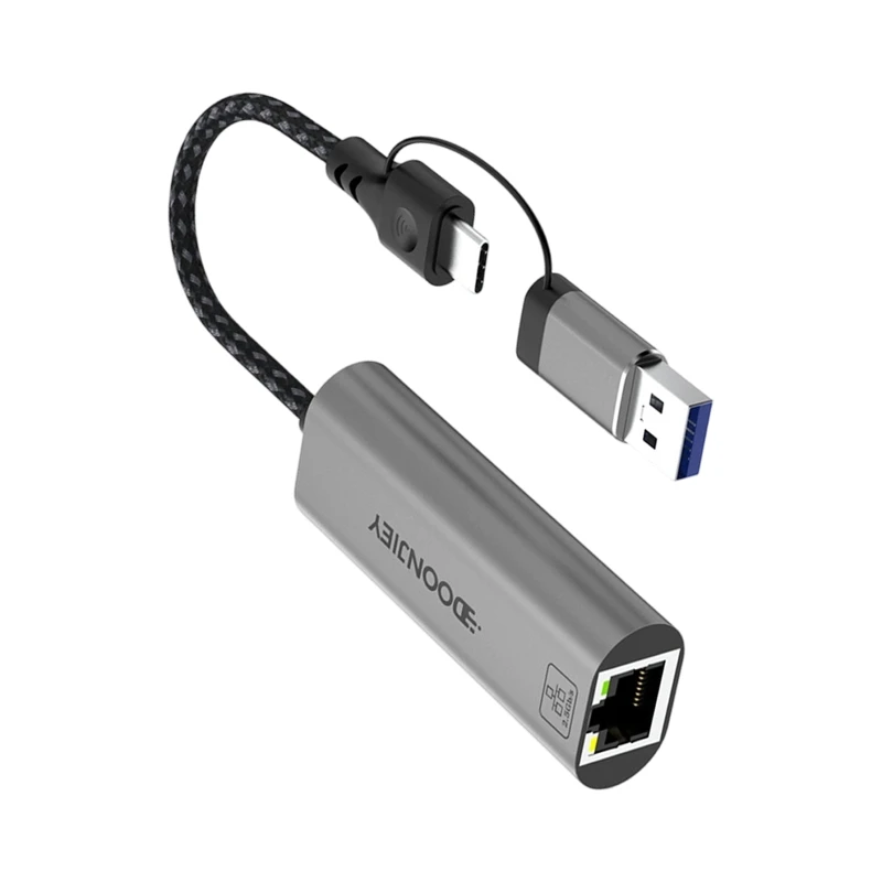 

U55C Heavy Duty 2500Mbps RJ45 Adapter Aluminum Build For Faster Internet Speed