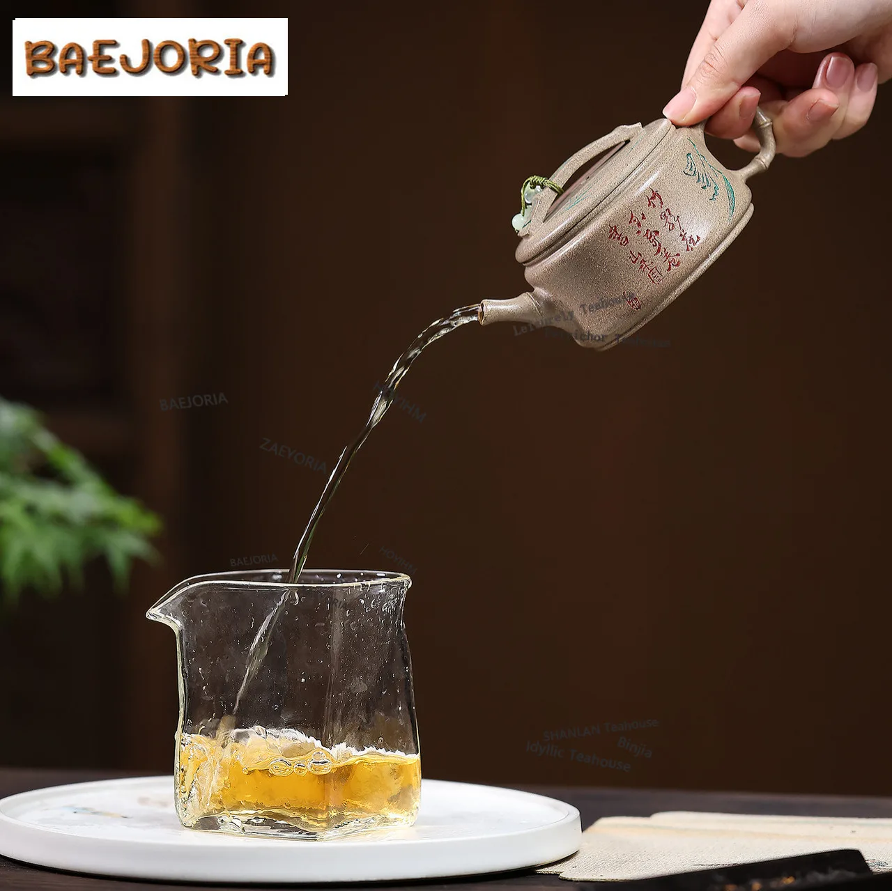 BAEJORIA 140ml Retro Yixing Purple Clay Teapots Handmade Large Caliber Pot Raw Ore White Section Mud Kettle Zisha Tea Set Craft