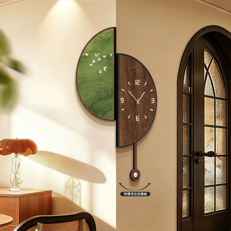 Double Side Living Room Wall Clocks Pendulum Noiseless Modern Nordic Clock Simple Bedroom Wall Watch Unique Design Home Decor