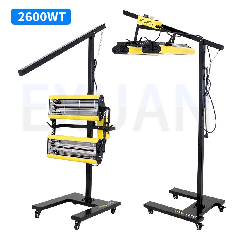 2600W Automotive Bakken Verflamp Mobiele Kortegolf Infrarood Drooglamp Spuiten Droger Autolak Bakruimte Baklamp Auto schilderlampen Spray verf mobiele korte golf infrarood bakken lamp Bakkerij verf