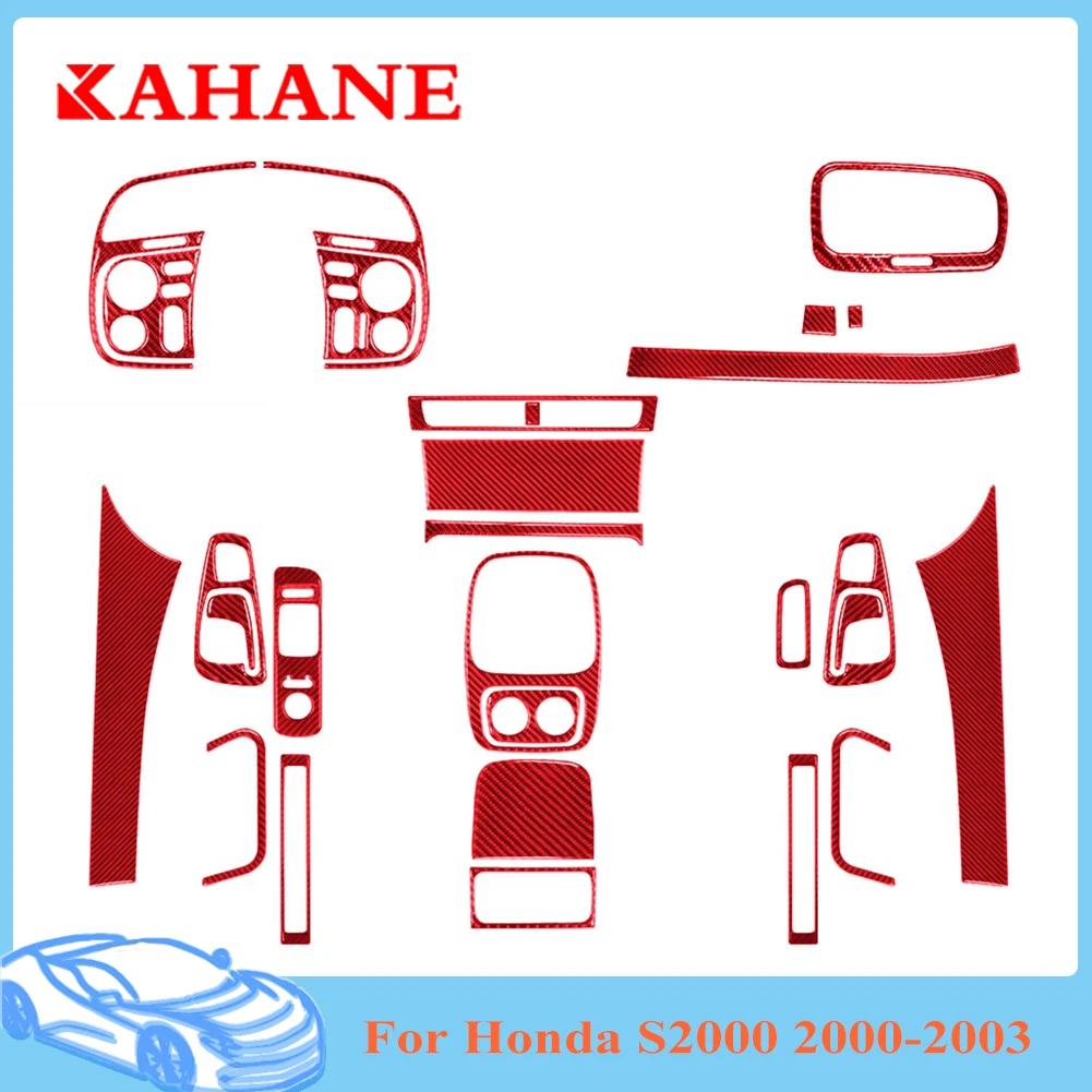 Red Carbon Fiber Car Stickers For Honda S2000 2000-2003 Dashboard Speedometer Stickers
