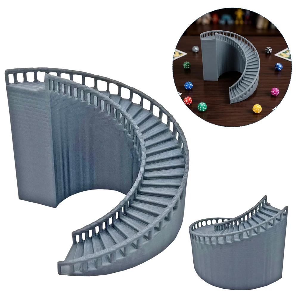 Dungeon Modular Spiral Stairs Terrain Crypt Stairway Miniatures Fits DnD Pathfinder Table Top War Gaming Layout