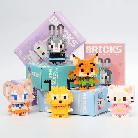 Disney Anime Prinsessa Byggklossar Stitch Musse Pigg Mini Actionleksak Figurer Block Leksaker Klossar Montera Leksaker Barnpresenter 10 best sales Lego Stitch - №9