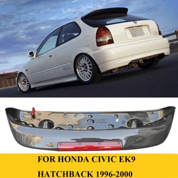 For Honda Civic EK9 Hatchback 1996-2000 Carbon Fiber Rear Roof Spoiler Wing With LED Light Car Styling