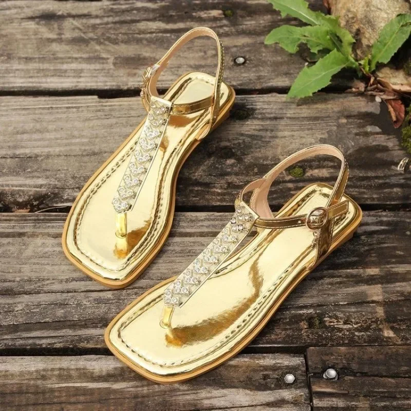 Sandales à talon carré en cristal pour femmes, chaussures ouvertes pour femmes, sandales provoqué modernes pour dames, offre spéciale, 2024