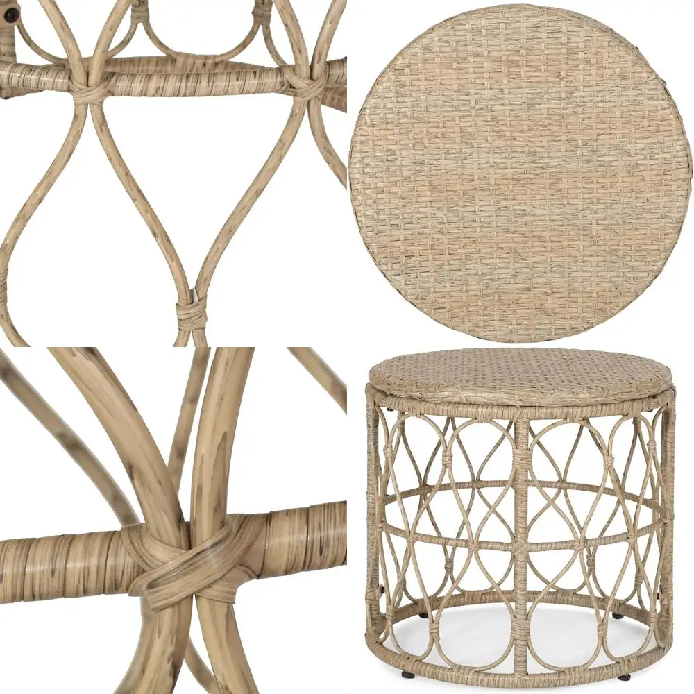 

Плетеный уличный приставной столик - светло-коричневый