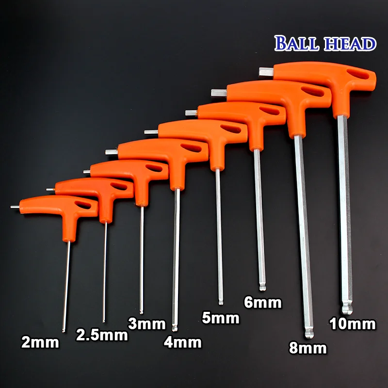 2/2.5/3/4/5/6/8/10mm Ball/Flat Head Hex Key Allen Wrench Hand Tool Universal Quick Snap Adapter Chrome Vanadium Steel Hexagona