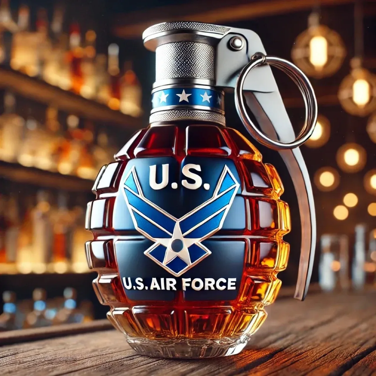 

Military Hand Whiskey Bottle Engraved Hand Shape Whiskey Glass New Veteran Commemorative Bottle Unique Gift For Bar Office Home