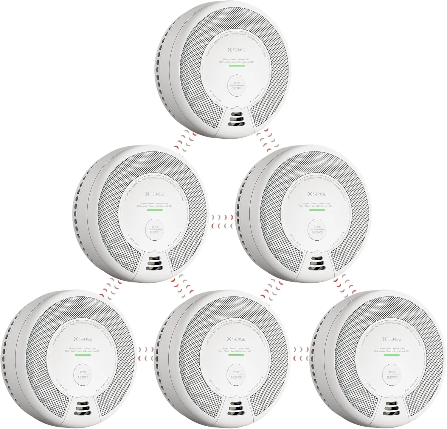 Wireless Interconnected Combination Smoke and Carbon Monoxide Detector, 10-Year Battery Powered Fire and CO Alarm, SC06-