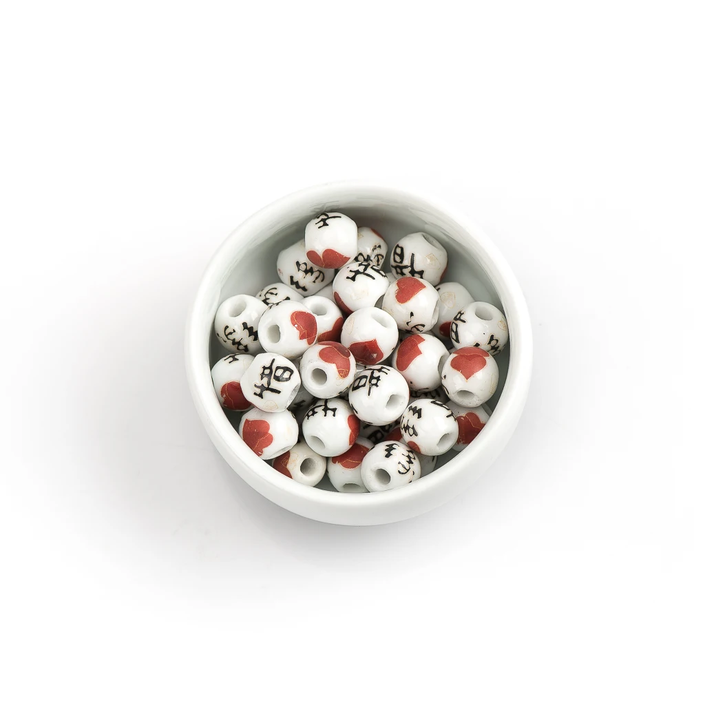 10#12# 40pcs Unique Flower Ceramic Beads Not Natural Stone for Bracelet Making Porcelain Bead for Jewelry Making #A206B