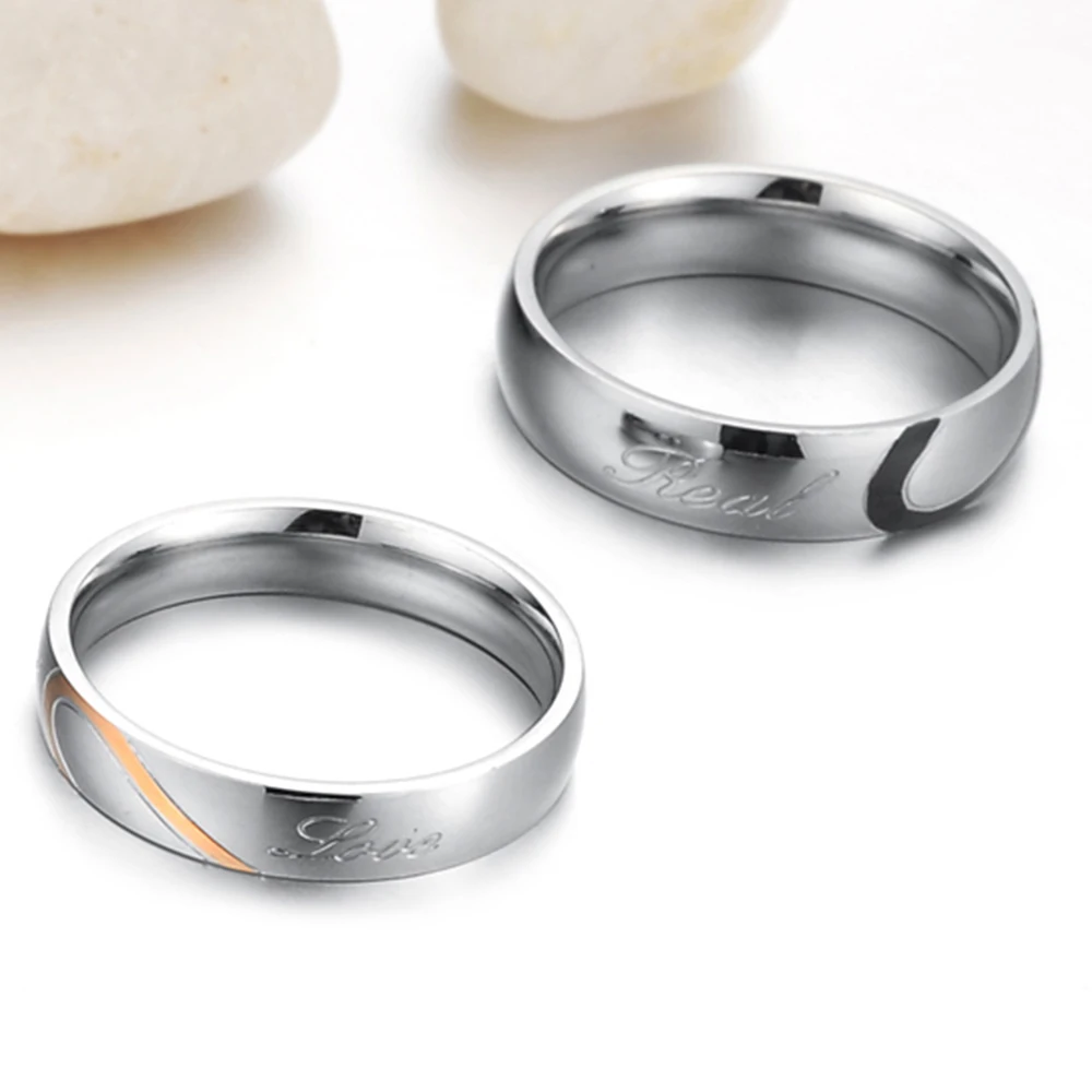 Fashion Jewelry Unisex Customized Stainless Steel Girl Women Men Lover Couples Rings US Size 5 6 7 8 9 10 11 12 13 14 15