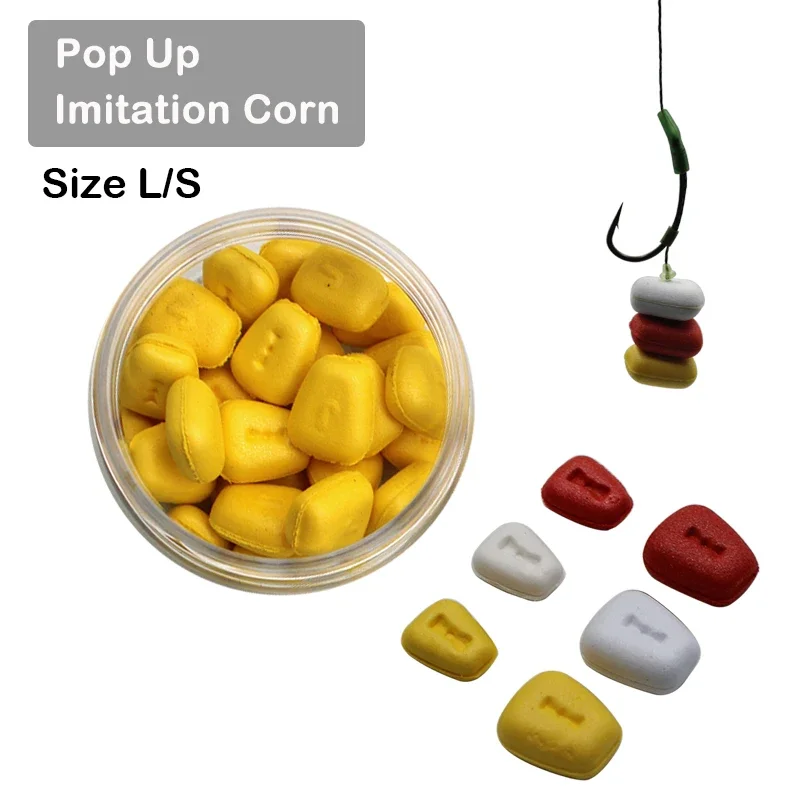 

30Pieces Carp Fishing Pop Up Imitation Corn Buoyancy Floating Boilie Size S/L Carp Lure For Carp Fishing Feeder Terminal Tackle