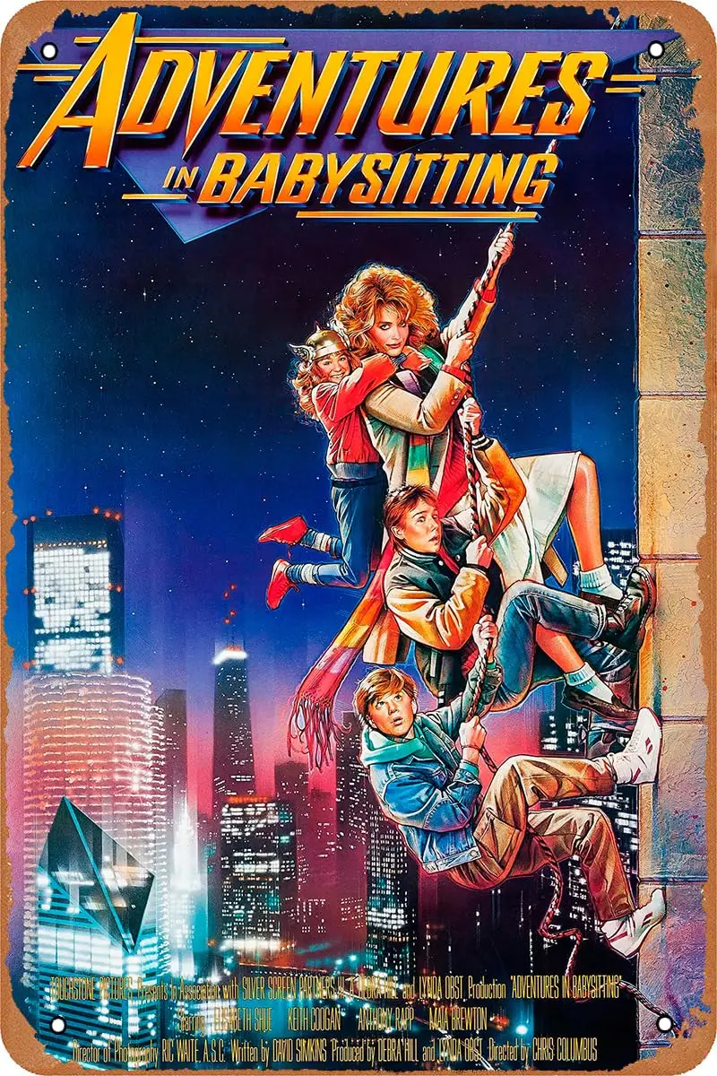 Adventures in Babysitting Movie Poster Vintage Tin Sign Retro Metal Sign for Bar Office Garage Home Wall Art Decor Gift 12  sign
