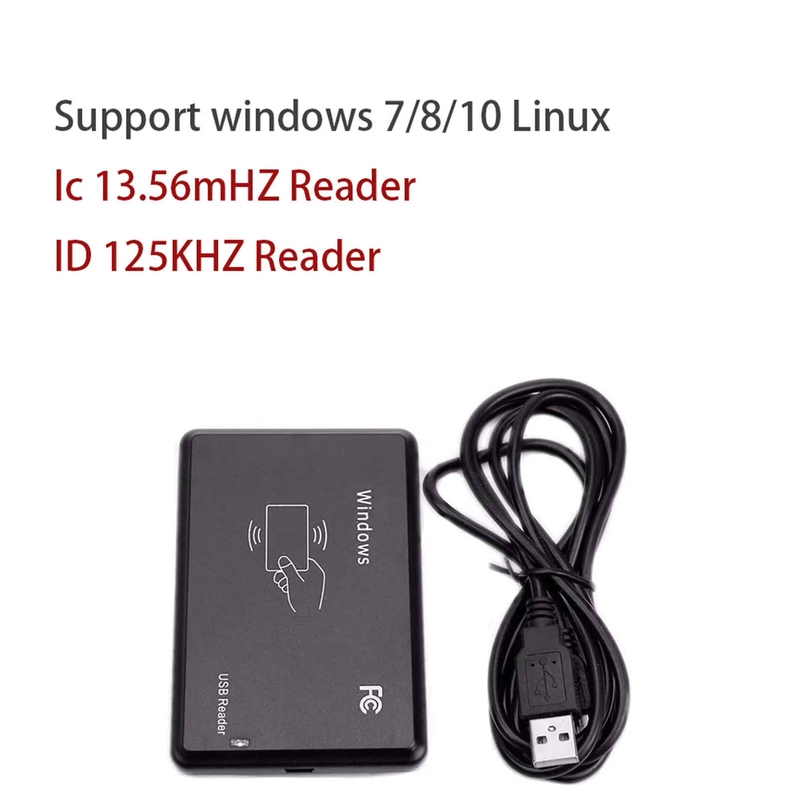 125kHz 13.56MHz Smart RFID Card Issuer USB Driverless Contactless Reading Machine for Property/Office/Store
