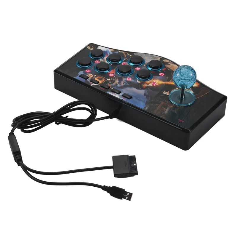 

Retro Arcade Game Rocker Controller Usb Joystick For Ps2/Ps3/Pc/Android Smart Tv Built-In Vibrator Eight Direction Joystick