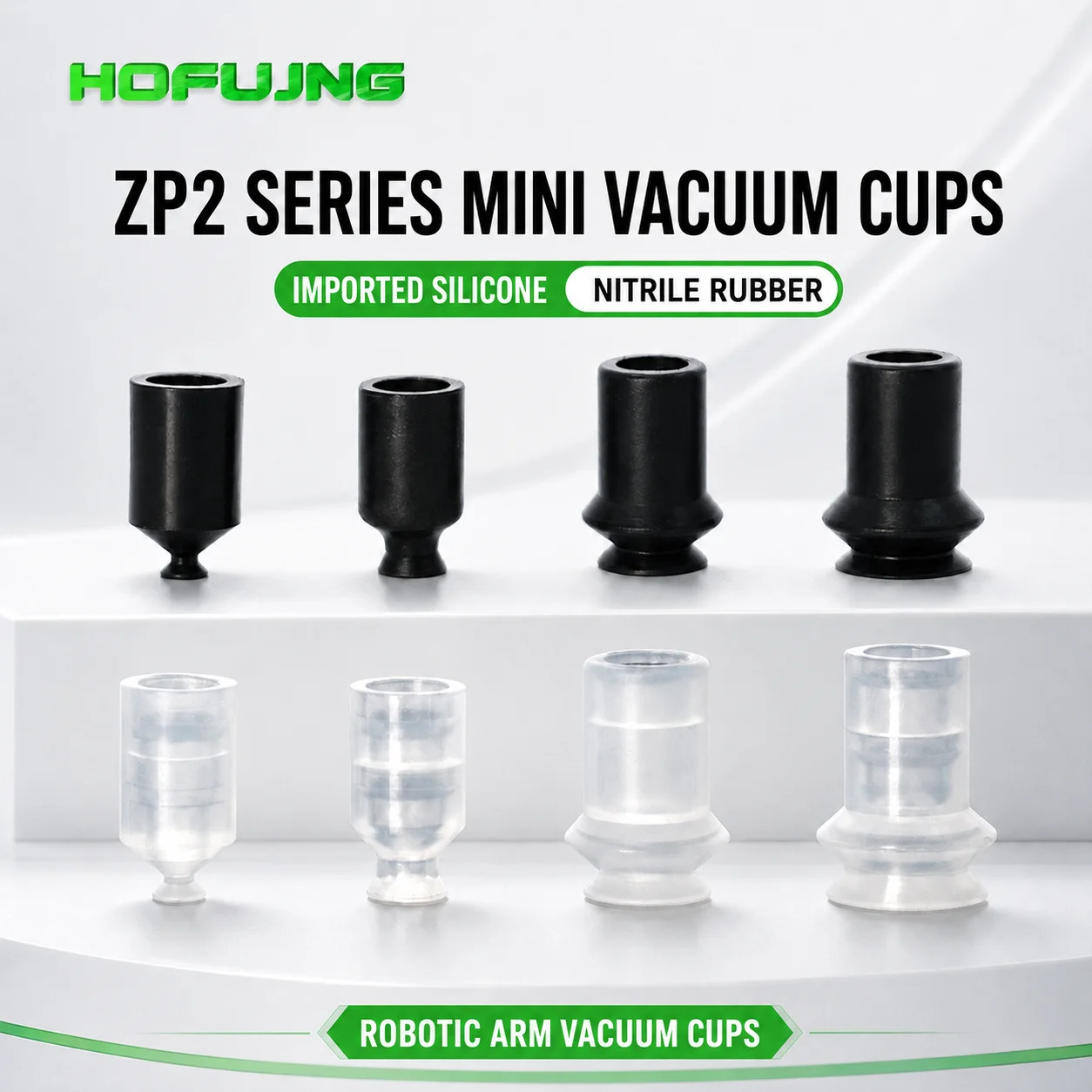 ZP2-03UN ZP2-B06BS B06C 07C B08C Mini Ribbed Vacuum Suction Cup Pad for Industrial Robot Automation Gripper