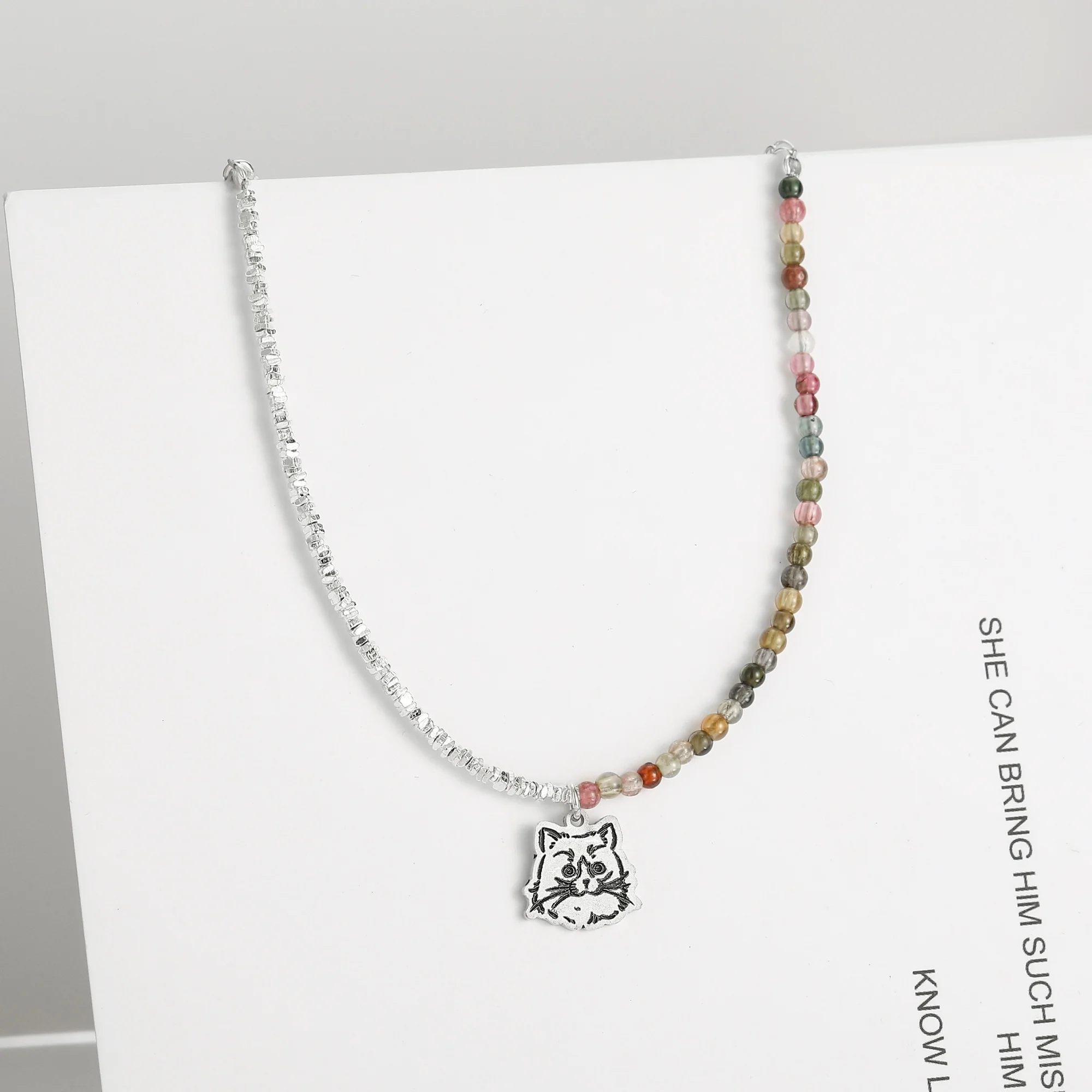 Custom Pet Portrait Charm Bracele Tourmaline Delicate Bracelet or Women For Wedding Gifts 925 Sterling Silver Chain