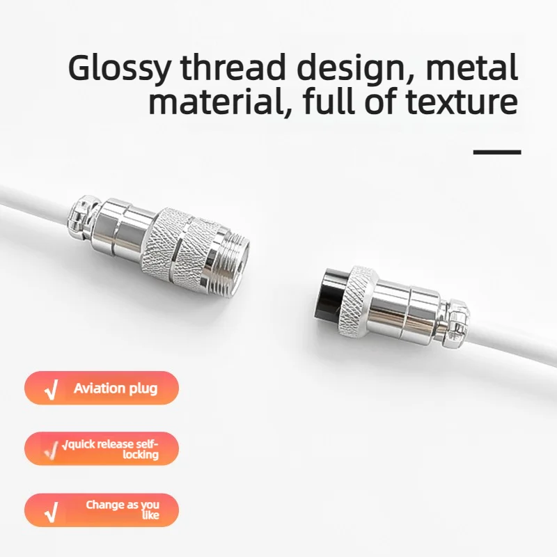 8k Rgb Spiral Spring Keyboard Cable Pu Interface With Counterweight 1.4m Mechanical Keyboard Aviator Cable Data Wire