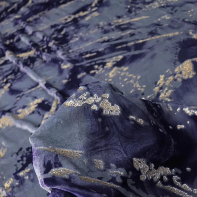 잠옷과 치파오용 직조 벨벳 프린트 실크 조르조 금박 프린트 원단