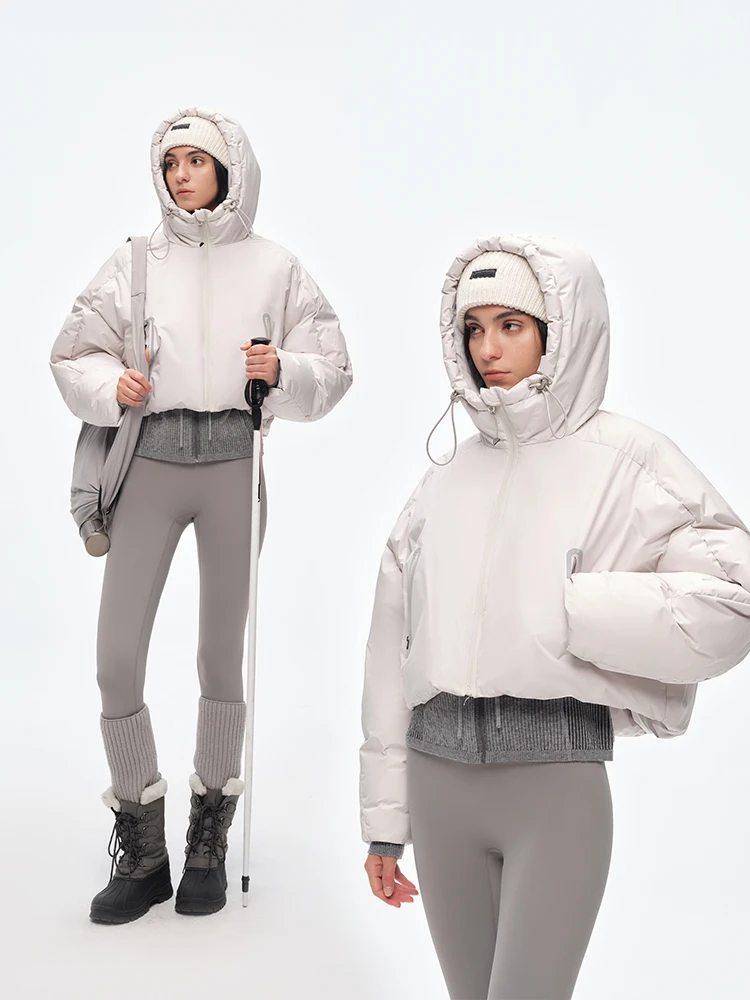 

Reflective Sed Glue Zipper ket f round Women's Sport Winter Outdoor down Jaet Lightweight Polyester Fiber Hooded