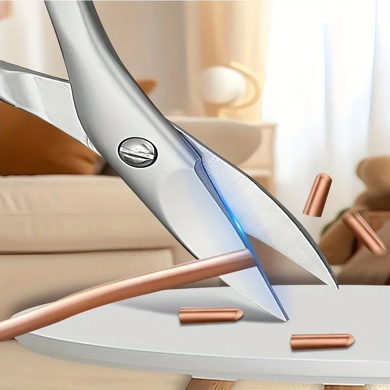 Stainless Steel Nail Clippers Curved Blades Precision Trimming for Eyebrows Lashes Nails & Feet Ergonomic Design Nail Scissors