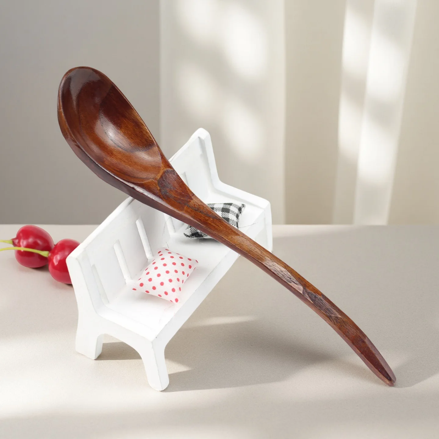 Japanese Style Wooden Spoon Rice Spoon Full Body Turtle  Spoon Non-Rust Easy to Clean Short Sleeve T-Shirt for Ladies