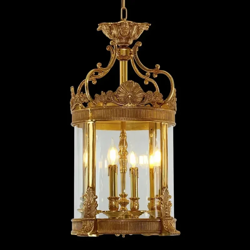 16 Inch Brass Lantern Pendant Light for Dining Room