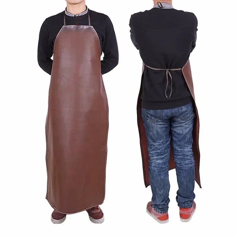 Polyurethane Leather Welding Apron Equipments Welder Welding Thermal Insulation Protection Wear Aprons 100x65cm Random Color