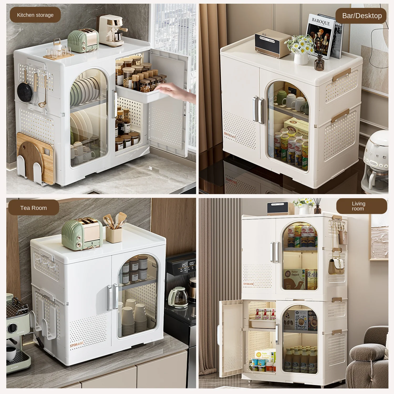 Kitchen Desktop Sustainable PP Plastic Multifunctional Foldable Single Tier Chopsticks Bowl Drain Storage Rack view 3
