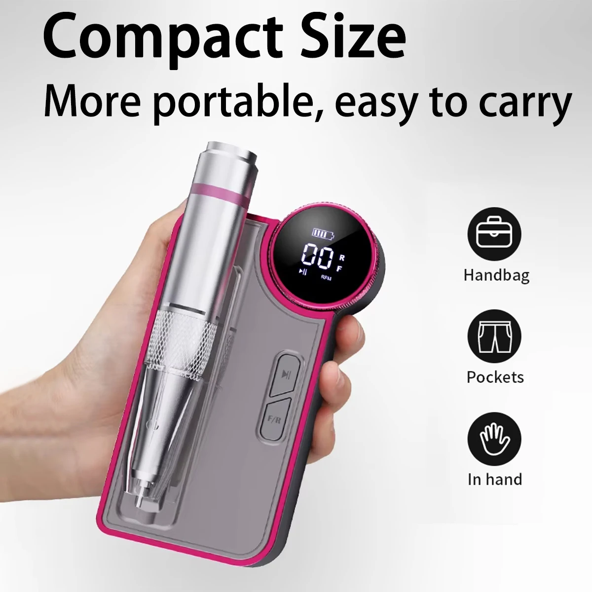35000rpm Portable Electric Nail Grinding Machine Mute Rechargeable E-File for Manicure