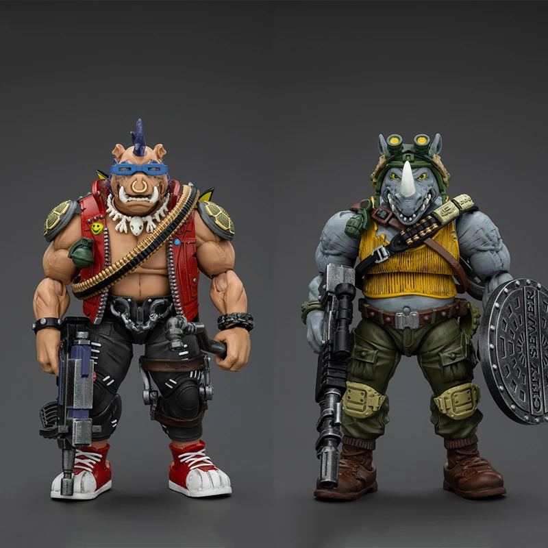 JOYTOY TMNT 1/18 Scale JT8476 JT8469 Beebop Rocksteady 11.5cm Full Set Collectible Action Figure Model Doll Toys