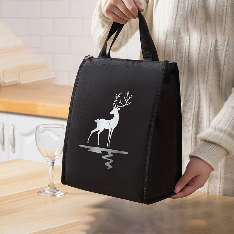 New model lunch box insulated bag - simple hand-held lunch box bag for packing meals - lunch box bag with meal holder