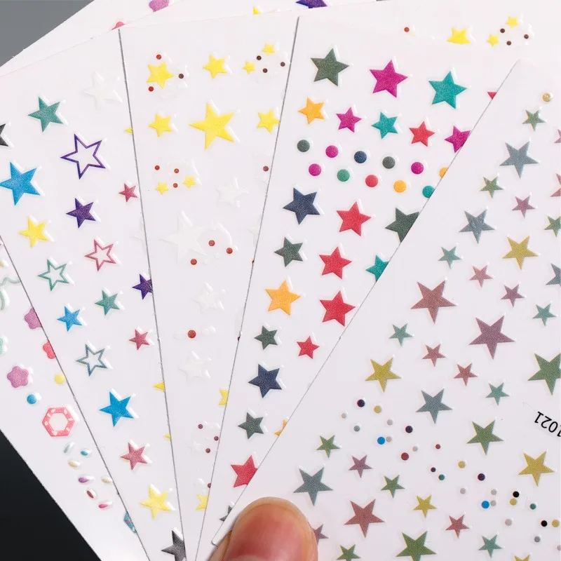 Colorful Pentagram Nail Stickers Are Simple and Versatile, DIY Star Nail Sticker Accessories, and Women's Home Nail Decoration