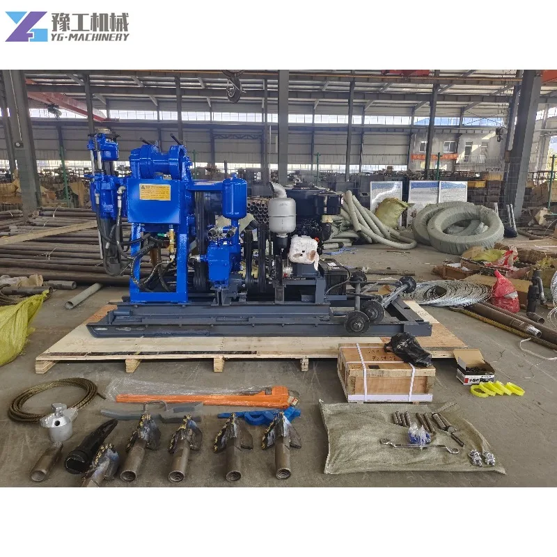 Portable Core Water Well Drilling Rig Machine 100m Depth BoreHole Drill Rig 200m Construction Water Well Drilling Rig for Mexico