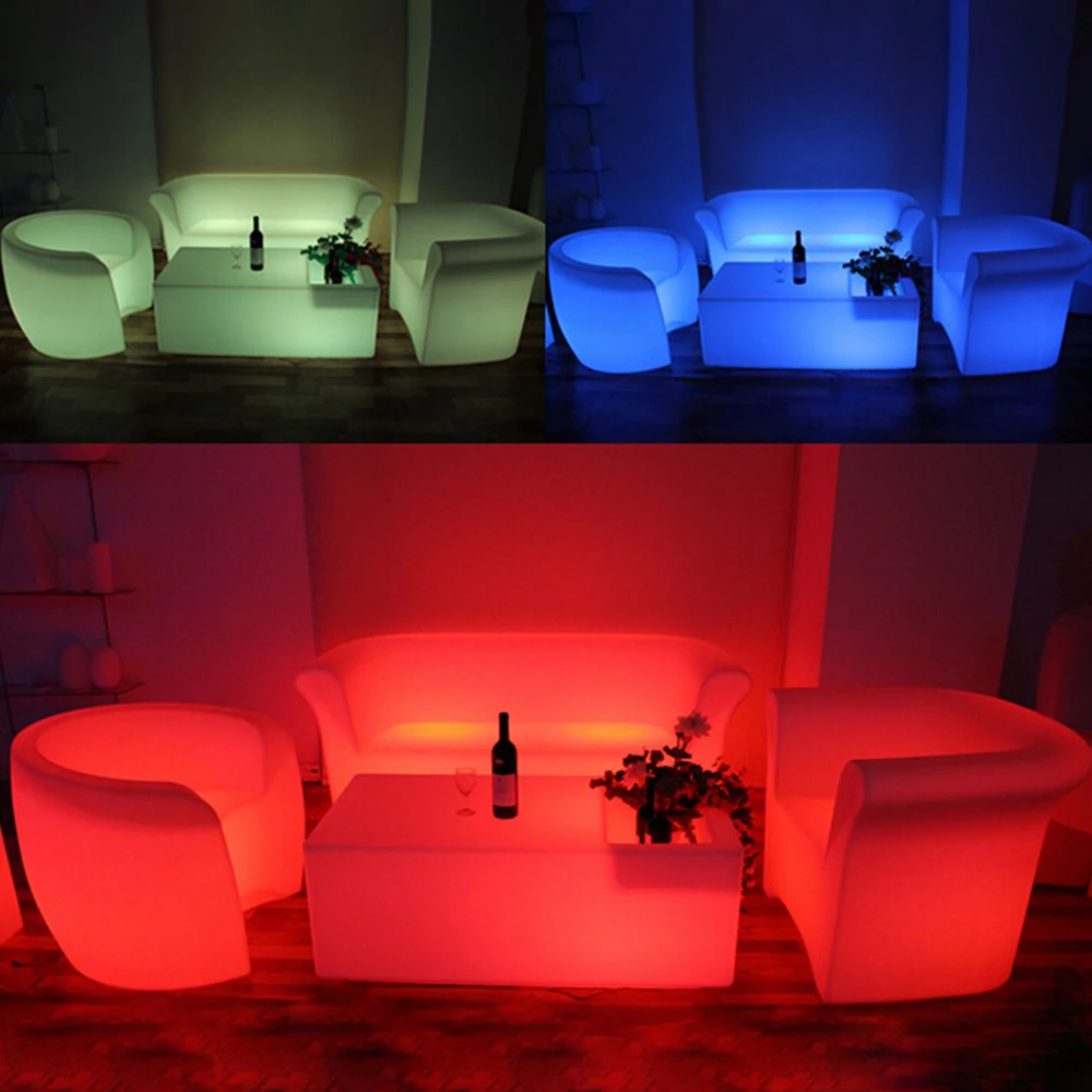 Led Ice Bucket Table And Light Up Double Sofa Set Nightclub Party End Table Modern Led Bar Furniture With Led Light